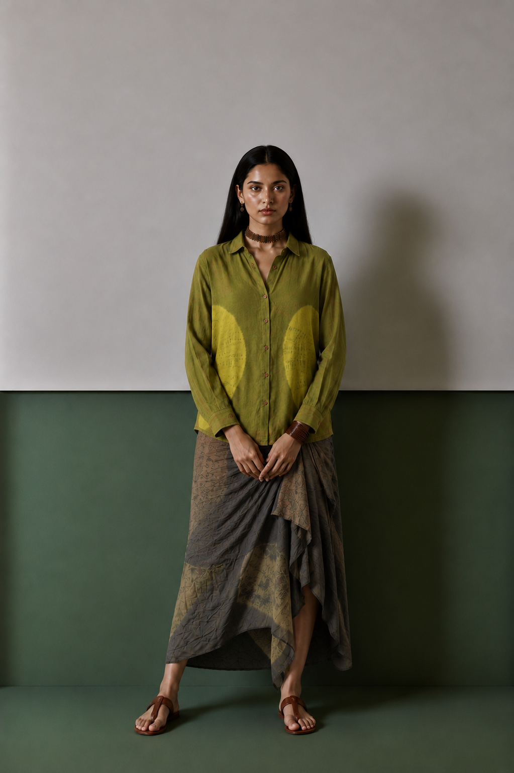 Green Bandhani Shirt