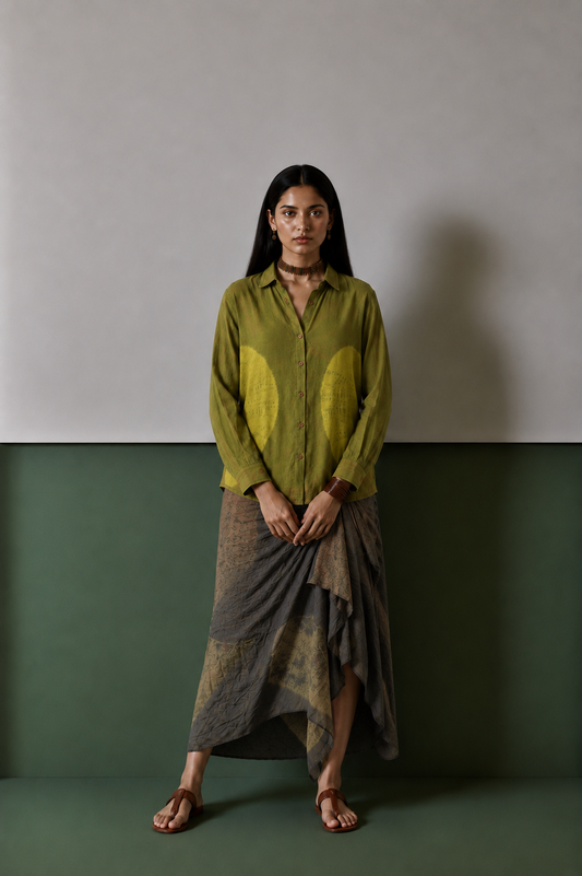 Green Bandhani Shirt