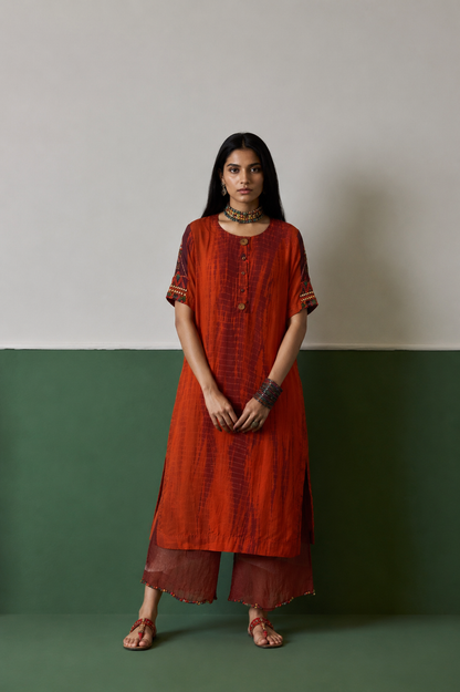 Silk Tie Dye Hand Embroidered Tunic